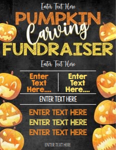 EDITABLE Fall Halloween Fundraiser Pumpkin Carving Flyer Invitation, Community Fundraiser, School Fundraiser, PTO PTA Fundraiser design preview