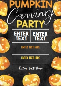 EDITABLE Fall Halloween Pumpkin Carving Party Invitation design preview