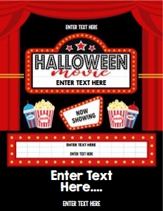 Halloween Movie Night Flyer Invitation: Halloween Movie Night Flyer Invitation