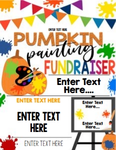 Fall Halloween Fundraiser Pumpkin Painting Flyer/Invitation: Fall Halloween Fundraiser Pumpkin Painting Flyer/Invitation