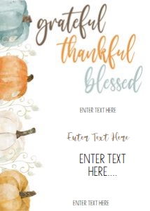Grateful Thankful Blessed Invitation Card design preview