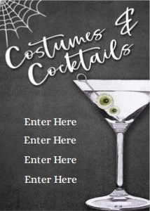 EDITABLE Halloween Costumes and Cocktails Party Invitation: EDITABLE Halloween Costumes and Cocktails Party Invitation