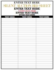FUND32 SILENT AUCTION BIDDING SHEET: 1207769547