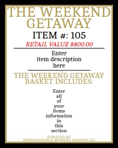 FUND33 SILENT AUCTION ITEM INFO SHEET: 1194131184
