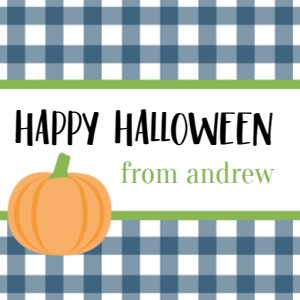 Gingham Blue Pumpkin design preview