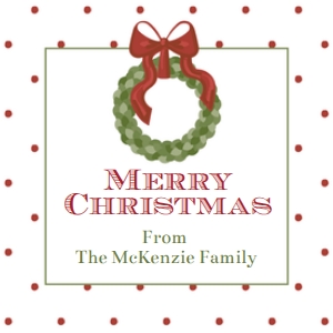 Red Boxwood Wreath Enclosure Card: Red Boxwood Wreath Enclosure Card