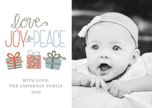 Love, Joy & Peace Pastel Photo Card design preview