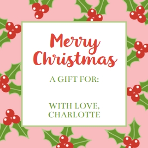 Holly Pink Enclosure Card: Holly Pink Enclosure Card