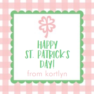 Large Shamrock Pink Gingham: Large Shamrock Pink Gingham