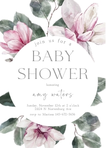 Baby Shower Flower Invitation and Diaper Raffle design preview