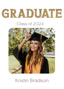 Graduation Announcement in Gold Glitter design preview