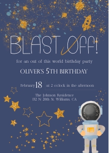 Kids Birthday Invitation - Outer Space design preview