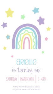 Birthday Rainbow Party 001 Invitation Mobile: Birthday Invitation Rainbow Party
