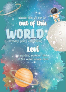 Birthday Invitation Out of this World design preview