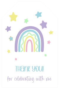 Birthday Rainbow Party 001 Thank You Tag: Birthday Invitation Rainbow Party