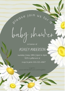Baby Shower Daisy Green 001: Baby Shower Flower