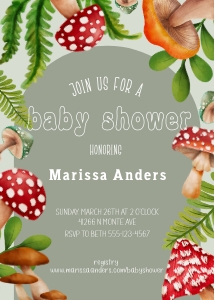 Baby Shower Mushroom Forest Arch 001: Baby Shower Mushroom Forest Arched