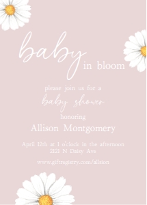 Baby Shower Baby in Bloom Pink 001: Baby Shower Baby in Bloom