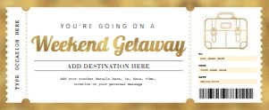 Weekend Getaway Gold Voucher design preview