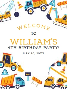 Construction Party Welcome Sign design preview