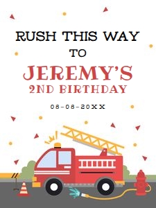 Firetruck Birthday Welcome Sign design preview