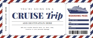 Cruise Boarding Pass (BR): Cruise Boarding Pass (Blue and Red)