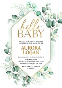Greenery Eucalyptus Baby Shower Invite design preview