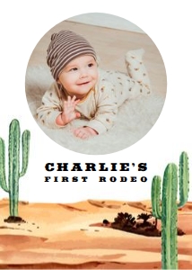 First Rodeo Birthday Invite Back Design: First Rodeo Birthday Invitation