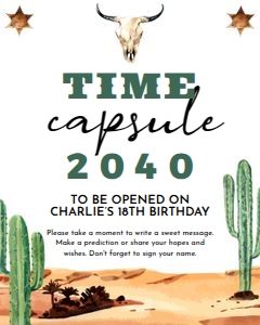 Western Time Capsule Sign design preview