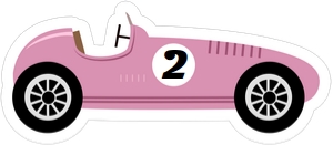 Race Car Cupcake Topper (Pink): Race Car Cupcake Topper V2