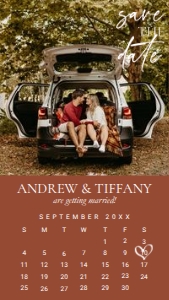 Terracotta Photo Calendar Save The Date DIgital: Terracotta Photo Calendar Save The Date DIgital