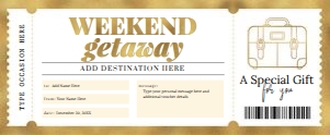 Weekend Getaway Voucher (Gold) design preview