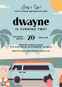 Surf Birthday Invitation: Surf Birthday Invitation