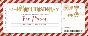 Ear Piercing Christmas Voucher: Ear Piercing Christmas Voucher