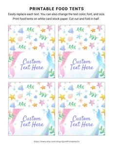 Mermaid Party Food Labels: Mermaid Party Food Labels
