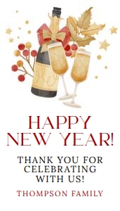New Year's Eve Party Thank You Tags: New Years Eve Party Invitation