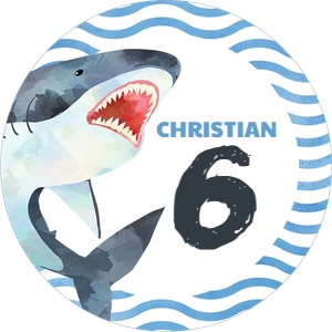 Shark Party Cupcake Toppers D#2: Shark Party Cupcake Toppers