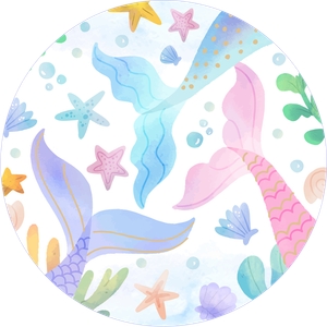 Mermaid Birthday Cupcake Topper D#3: Mermaid Birthday Cupcake Topper
