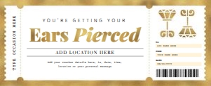 Ear Piercing Gold Gift Voucher: Ear Piercing Gold Gift Voucher