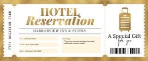 Hotel Reservation Voucher (Gold) design preview