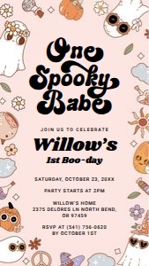 One Spooky Babe Birthday Digital Invite design preview