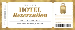 Hotel Reservation Gold Voucher design preview