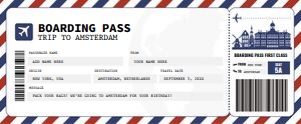 Amsterdam Boarding Pass Ticket design preview