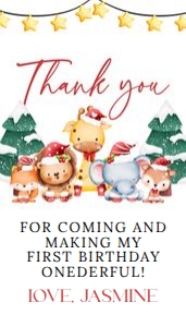 Winter Woodland Birthday Tags: Winter Woodland Birthday Invitation
