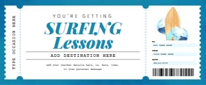 Surfing Lessons Voucher design preview
