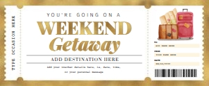 Weekend Getaway Gold Voucher D02 design preview