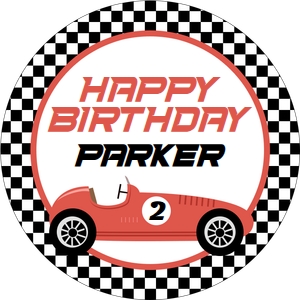 Race Car Cupcake Toppers (Red) design preview