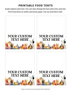 Lets Pawty Dog Party Food Labels design preview