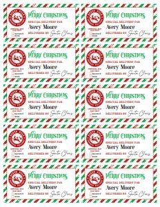 Santa Christmas Gift Label (4 x 2): Santa Christmas Gift Label