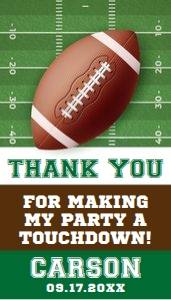 Football Birthday Thank You Tags: Football Birthday Ticket Invite